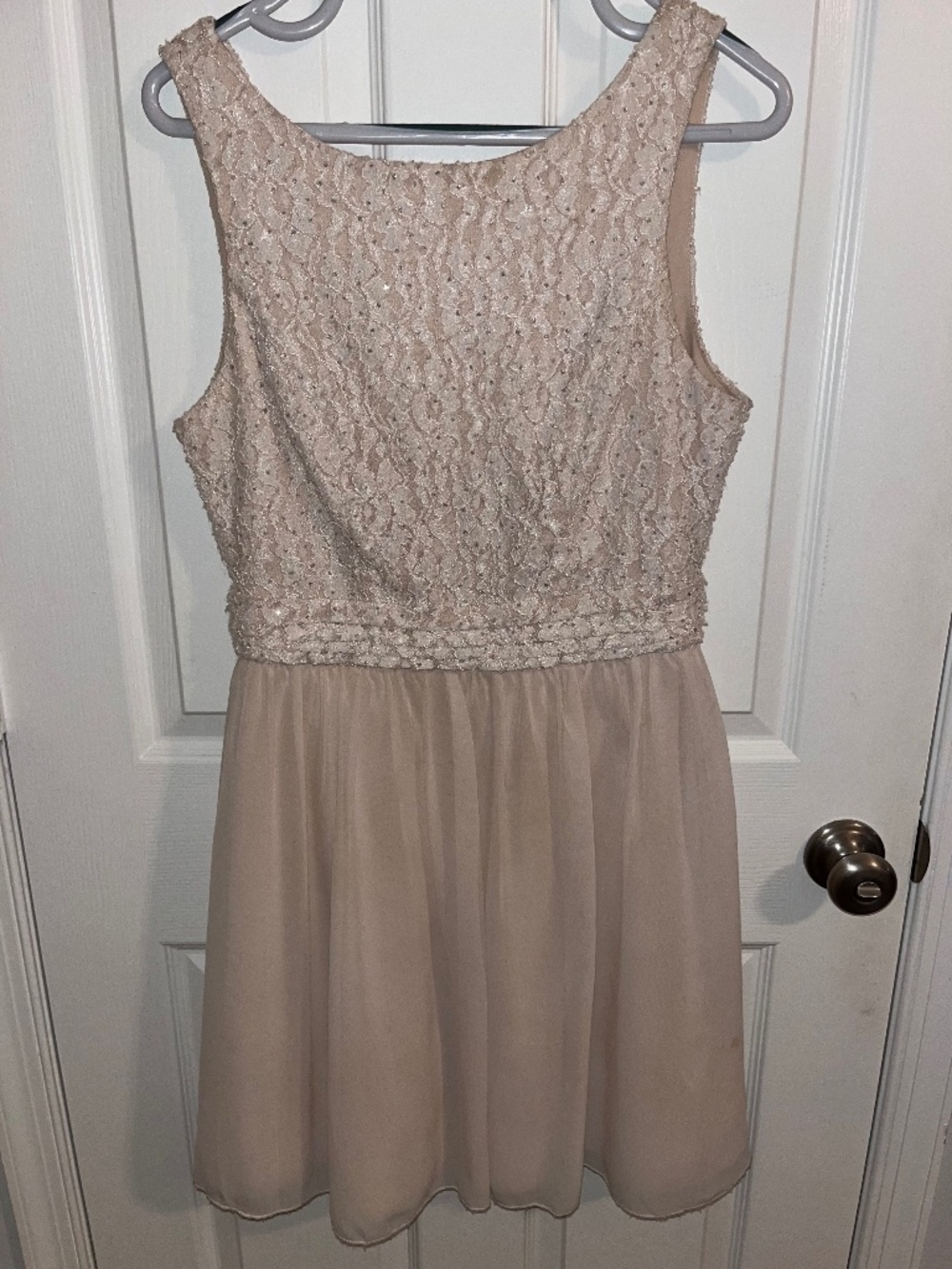 Cocktail Homecoming Sleeveless Dress - Cream Color